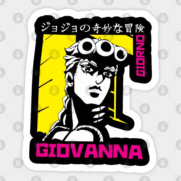 Giorno JJBA Anime Fanart Sticker by Planet of Tees